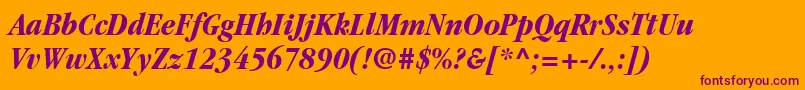 ItcGaramondLtBoldCondensedItalic Font – Purple Fonts on Orange Background