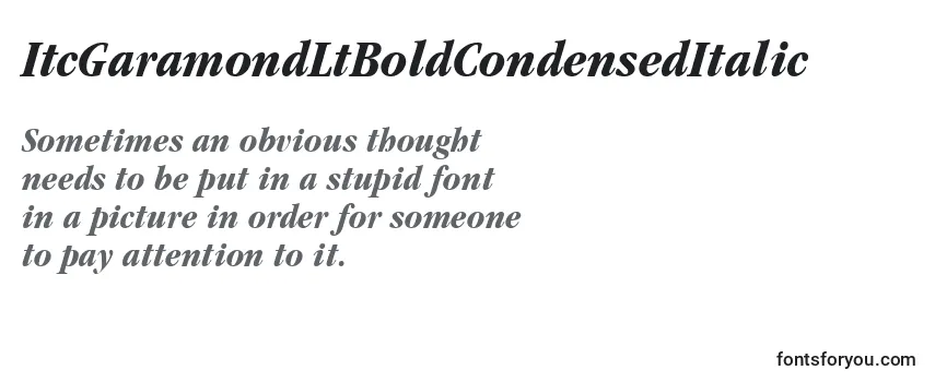 ItcGaramondLtBoldCondensedItalic Font