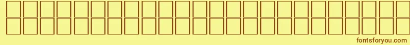 フォントMcsTabukSINormal. – 茶色の文字が黄色の背景にあります。