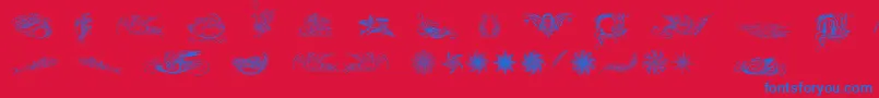 Caligrafiadivina Font – Blue Fonts on Red Background