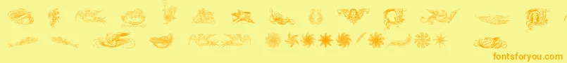 Caligrafiadivina Font – Orange Fonts on Yellow Background