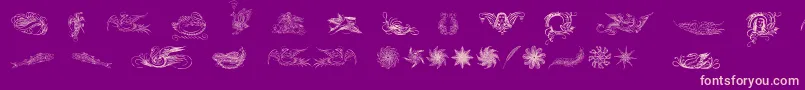 Więcej informacji o czcionce Caligrafiadivina Czcionka Caligrafiadivina – różowe czcionki na fioletowym tle