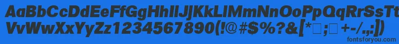 フォントSalinaDisplaySsiItalic – 黒い文字の青い背景