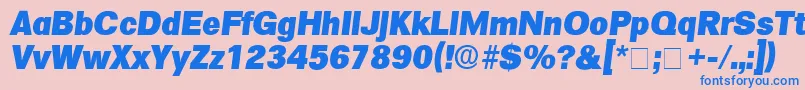 フォントSalinaDisplaySsiItalic – ピンクの背景に青い文字