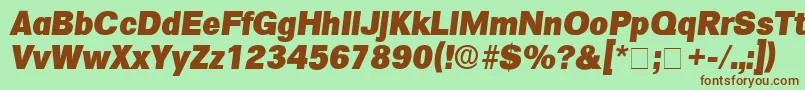 SalinaDisplaySsiItalic-fontti – ruskeat fontit vihreällä taustalla