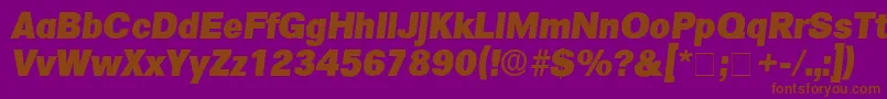 フォントSalinaDisplaySsiItalic – 紫色の背景に茶色のフォント