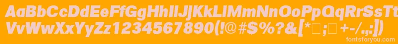 SalinaDisplaySsiItalic-fontti – vaaleanpunaiset fontit oranssilla taustalla