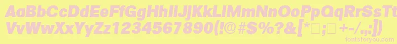 SalinaDisplaySsiItalic-fontti – vaaleanpunaiset fontit keltaisella taustalla