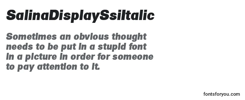 Review of the SalinaDisplaySsiItalic Font