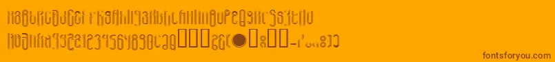 LvdcHaris Font – Brown Fonts on Orange Background