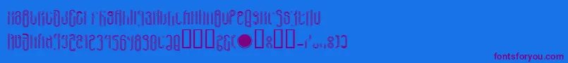 LvdcHaris-Schriftart – Violette Schriften auf blauem Hintergrund