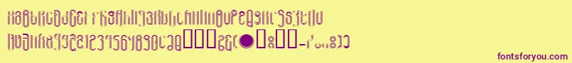 LvdcHaris-Schriftart – Violette Schriften auf gelbem Hintergrund