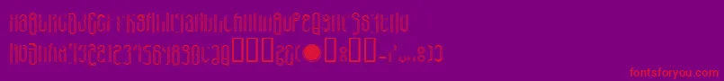 LvdcHaris-Schriftart – Rote Schriften auf violettem Hintergrund