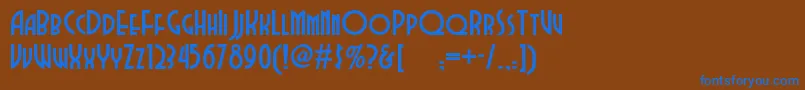 Dubbadubbanf-fontti – siniset fontit ruskealla taustalla
