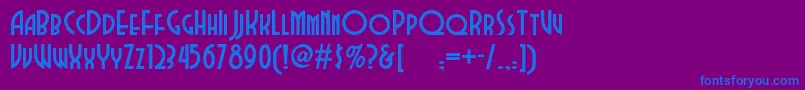 Dubbadubbanf-Schriftart – Blaue Schriften auf violettem Hintergrund