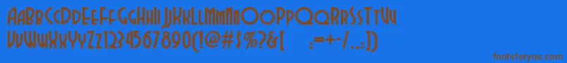 Dubbadubbanf-Schriftart – Braune Schriften auf blauem Hintergrund