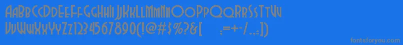 フォントDubbadubbanf – 青い背景に灰色の文字