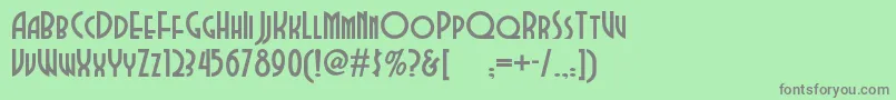 フォントDubbadubbanf – 緑の背景に灰色の文字