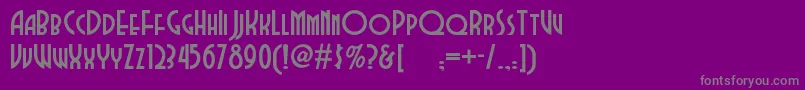 フォントDubbadubbanf – 紫の背景に灰色の文字