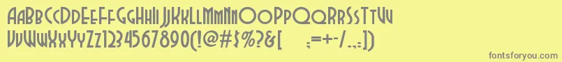 フォントDubbadubbanf – 黄色の背景に灰色の文字