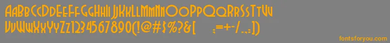 フォントDubbadubbanf – オレンジの文字は灰色の背景にあります。