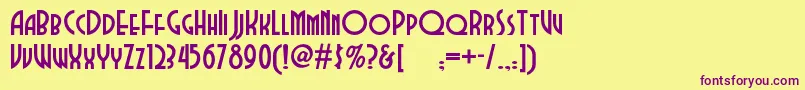 Dubbadubbanf Font – Purple Fonts on Yellow Background