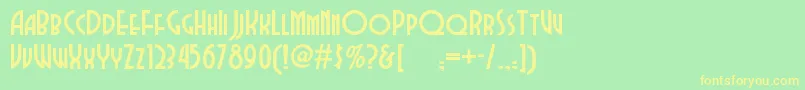Dubbadubbanf Font – Yellow Fonts on Green Background