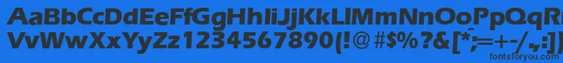 E820SansXboldRegular Font – Black Fonts on Blue Background