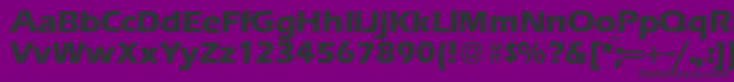 E820SansXboldRegular-Schriftart – Schwarze Schriften auf violettem Hintergrund