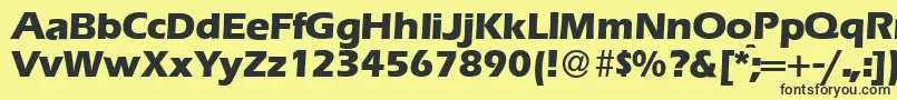 E820SansXboldRegular Font – Black Fonts on Yellow Background