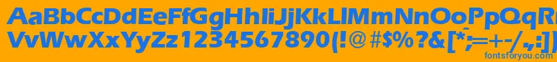 E820SansXboldRegular Font – Blue Fonts on Orange Background