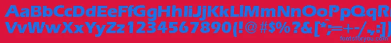 E820SansXboldRegular Font – Blue Fonts on Red Background