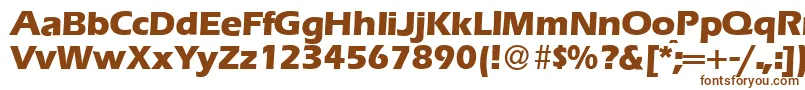 E820SansXboldRegular-Schriftart – Braune Schriften auf weißem Hintergrund