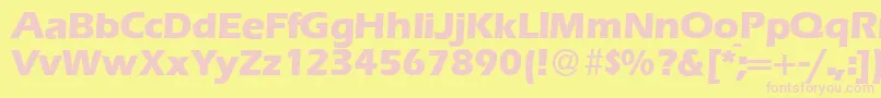 Czcionka E820SansXboldRegular – różowe czcionki na żółtym tle