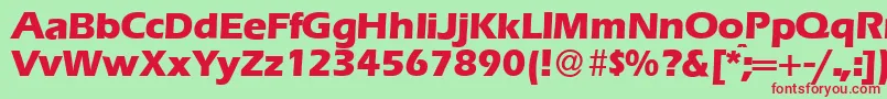 E820SansXboldRegular Font – Red Fonts on Green Background