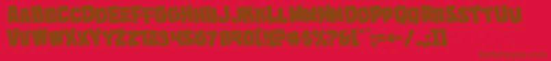 Marshthingrotate Font – Brown Fonts on Red Background