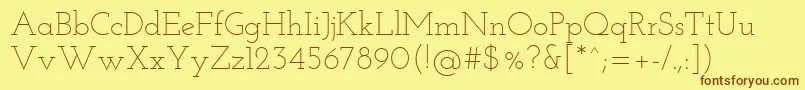 JosefinSlabLight-fontti – ruskeat fontit keltaisella taustalla