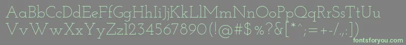 フォントJosefinSlabLight – 灰色の背景に緑のフォント