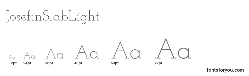 Размеры шрифта JosefinSlabLight