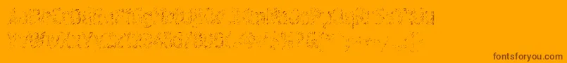 Graffiti4c-Schriftart – Braune Schriften auf orangefarbenem Hintergrund