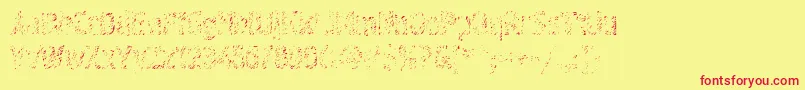 Fonte Graffiti4c – fontes vermelhas em um fundo amarelo