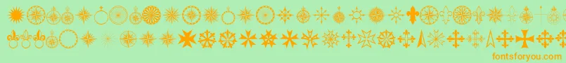 Prcorn Font – Orange Fonts on Green Background