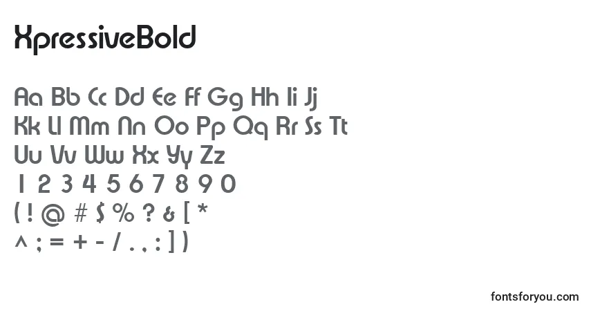XpressiveBold-fontti – aakkoset, numerot, erikoismerkit