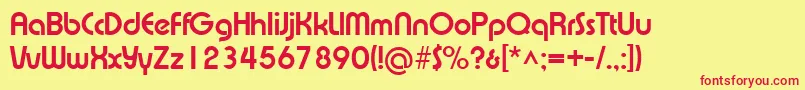 Fonte XpressiveBold – fontes vermelhas em um fundo amarelo