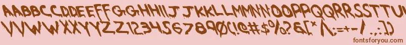 WereBeastLeftalic Font – Brown Fonts on Pink Background