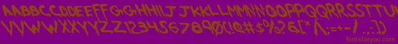 WereBeastLeftalic Font – Brown Fonts on Purple Background