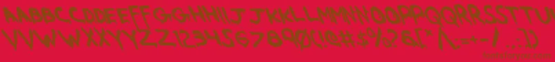 Шрифт WereBeastLeftalic – коричневые шрифты на красном фоне