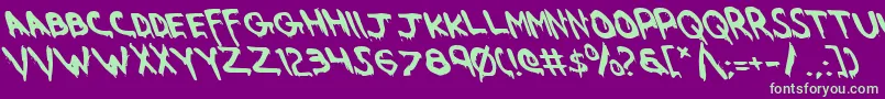 WereBeastLeftalic Font – Green Fonts on Purple Background