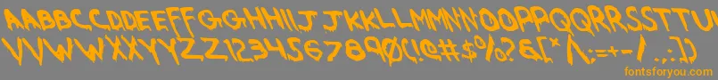 WereBeastLeftalic Font – Orange Fonts on Gray Background