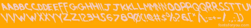 WereBeastLeftalic Font – Pink Fonts on Orange Background